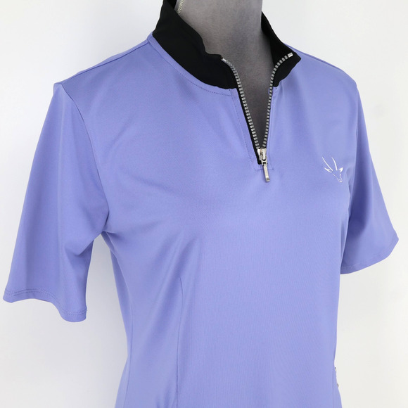 Roaming Dhabi Golf Dress Womens Medium Lavender Stretch Knit Quarter Zip Pockets - Picture 7 of 16